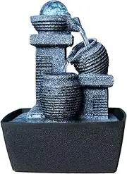 Tabletop Water Fountain Simple Desktop Circulating Water Decoration Decorative Ornaments Office Lucky Fountain Landscape Living Room Fortune Fengshui Wheel Ball Office Relaxation Meditation Fountain