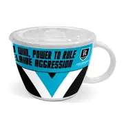 Adelaide Port Power AFL Team Ceramic Soup Mug Cup with Lid