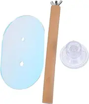 Hohopeti Suction Cup Bird Perch Stand Platform for Parrots Safe Secure Design for Interactive Play for Window Cage Use