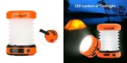 Thorfire LED Camping Lantern Lights Hand Crank USB Rechargeable Orange