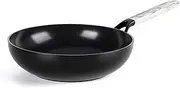 GreenPan Smartshape Hard Anodized Induction Safe Healthy Ceramic Nonstick 28 cm Open Wok with Marble Handle,Black