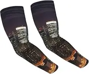 [FHEDVBN] New York Night Arm Sleeves Compression Arm Covers for Men Women Outdoor Sun Sleeves Cooling Sports Sleeve, Black