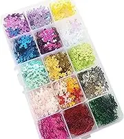 Chenkou Craft 1 Box 750pcs 20mm Rainbow Sequin Snowflake for Christmas Clothes Jewellery 15 Colours Sequins
