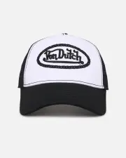 [VON DUTCH] Von Dutch Unisex Trucker Snapback Hat Black/white - Size ONE ONE Black/White