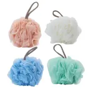 4 Pcs Foam Bath Flowers Men and Women Body Scrubber Mesh Nets Ball