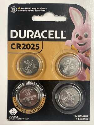 DURACELL CR2025 Lithium BATTERIES Sealed Original 4 Pack - Exp. 2032