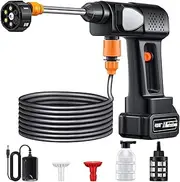 Sakerplus Portable Cordless Pressure Washer, Electric Power Washer,20000mah Battery Power Car Pressure Washer with 6-in-1 Nozzle,16.4FT Drain Hose for Car, Floor, Wall Cleaning