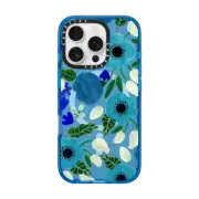 iPhone 16 Pro Impact Case MagSafe Compatible Blue Florals