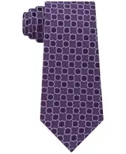 MSRP $70 Calvin Klein Men's Quatrefoil Medallion 3" Silk Tie Purple Size OSFA