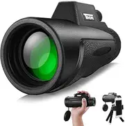 12x50 Monocular Telescope, Waterproof High Power Prism Monoculars Scope with Smartphone Holder and Tripod for Watching S