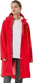 [RAINFREEM] Raincoat for Women Waterproof Rain Jackets with Hooded Hiking Coat Outdoor Lightweight Windbreaker Hood Trench Coat