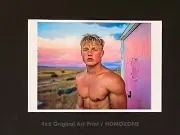Rugged Physique Photo Print – Handsome Muscular Model 4x6 Original Art