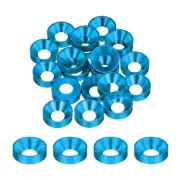 M8 Countersunk Washers,Anodized Aluminum Gaskets for Screw RC,35PCS(Light Blue)