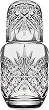 Lefonte Crystal Bedside Night Water Carafe Pitcher and Tumbler Glass Set