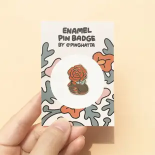 For You Flower Roses Hard Enamel Pin by Ping Hatta