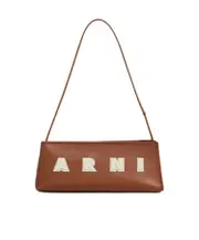 Marni Logo Patch Shoulder Bag One size Mocha/Ivory