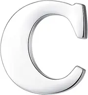[HONEY BEAR] Initial Alphabet Letter Lapel Pins Collar Badge Brooches for Mens/Womens Shirt Dress Decoration Silver (C, 0.59inch)