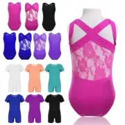 Girls Boys Gymnastics Training Leotard Jumpsuit Kid Ballet Dance Unitard Costume