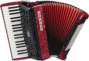 Hohner A16732 Bravo Line Facelift III -96 Bass Chromatic Piano Accordion with Gig Bag, Red