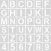AIEX 36pcs Letter and Number Stencils, 2 Inch Letter Stencils Reusable Plastic Letter Number Template Alphabet Stencil Craft Stencils for Wood Sign Cake Painting Art Projects Decoration