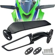 Large Size Motorcycle Mirrors Stealth Wind Wing Side Rearview Mirrors Compatible With 2025 Kawasaki Ninja 500 Ninja 650 Ninja 400 300 2025 ZX6R ZX10R ZX4RR ZX14R GSXR 1000 600 750