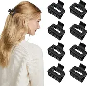 Hair Claw Clips for Women - Black Small Claw Clips for Thin Hair 1.57 Inch Mini Hair Clips No Slip Medium Hair Clip Square Claw Clip Hair Styling Accessories for Women Girls…