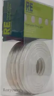 Room Essentials 10 Count Paper White Lantern String Lights Green Wire NIP