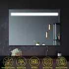Back Lit LED Mirror Bathroom Touch Button & De-Fogger Slimline Design 1000x700mm