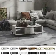 Coffee Table 103.5x60x35 cm Chipboard Accent End Black/High Gloss White vidaXL