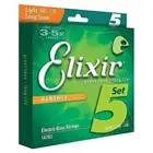 Elixir 14202 Nickel Plated Steel 5-String Bass Strings, NANOWEB, Long Scale...
