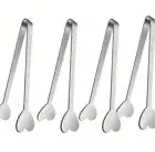 Mini Tong Stainless Steel 4 Pcs Heart Shape Small Tongs Serving Tongs Party New