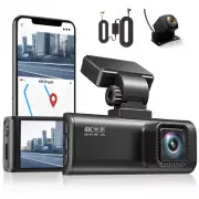 REDTIGER Dual Dash Camera Dash Cam Wifi 4K Front and Rear Free Hardwire Kit