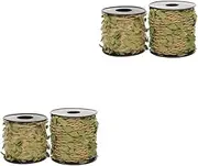 SHINEOFI 2sets Decorative Artificial Leaves of Manual Imitated Vine for DIY Craft and Home Decoration Burlap Rope with Leaf Strips for Holiday and Nursery Decor 2rolls*2