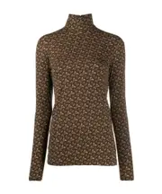 TB monogram turtleneck top S,XS Brown