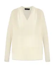 Fabiana Filippi V-Neck Drop Shoulder Jumper IT40 White