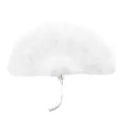 Feather Hand Fan White Vintage Folding Fan Feather Fan Handheld for Party