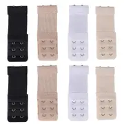 8pcs Women's Bra Extenders Elastic Stretchy Bra Extension Strap, 2 Hook Bra Elastic Extender black/white/beige