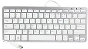iKKEGOL Mini USB Slim Wired 78 Key Small Super Thin Compact Keyboard for Desktop Laptop PC Win 7 Mac (Silver + White)