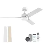 52" Smart Ceiling Fan with Lights Remote,Voice Control via Alexa Google WIFI ...