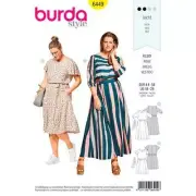Burda Sewing Pattern 6449 Misses Dress Size 18-28 Euro 44-54