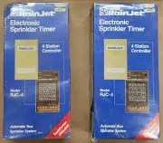 TWO Hardie RainJet Electronic Sprinkler Timer 4 Station Controller Model RJC-4