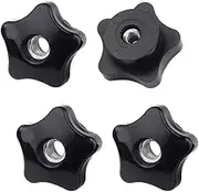 M12 Through-Hole Knob, T-Track Five-Star Thru Knobs Replacement Part for Lathe, Drilling Machine, Sawing Machine, Screw-On Type (4 Pieces)