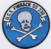 USS Finback SS 230 - Skull/Crossbones BC Patch Cat No B424