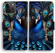 Flip Wallet Phone Case for Apple iPhone Series - Peacock Portrait Theme Print (Apple iPhone SE 3rd Generation)
