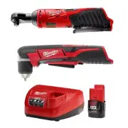 Milwaukee 3/8" Ratchet 12V Cordless Variable Speed w/ 3/8" Right Angle Drill