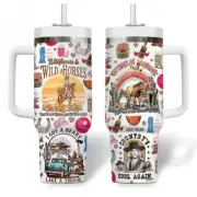 Lain ey Wilson Watermelon Moonshine 40 Oz Handle Tumbler Cup