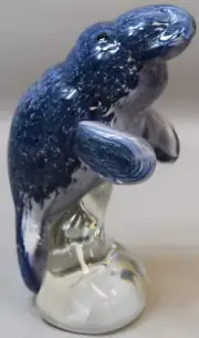 Glass Manatee Handcrafted Art Crystal Glass Figurine decoration 6" G264