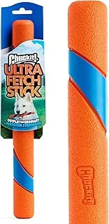 Chuckit! Ultra Fetch Dog Stick for All Breed Sizes - Perfect for Small; Medium; and Large Dogs - Outdoor Fetching Throwing Pet Toy - Made from Durable Rubber - 12 Inches - Orange and Blue