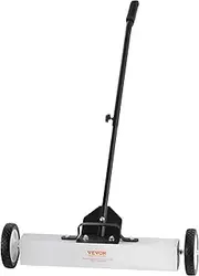 [VEVOR] 22.6 kg Rolling Magnetic Sweeper with Wheels, Push-Type Magnetic Pick Up Sweeper, Large Magnet Pickup Lawn Sweeper with Telescoping Handle, Easy Cleanup of Workshop Garage Yard