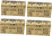 Yardenfun 4pcs Pirate Treasure Chests for Boys and Girls Mini Storage Boxes Coins Toys Boxes for Boys Girls Coins
